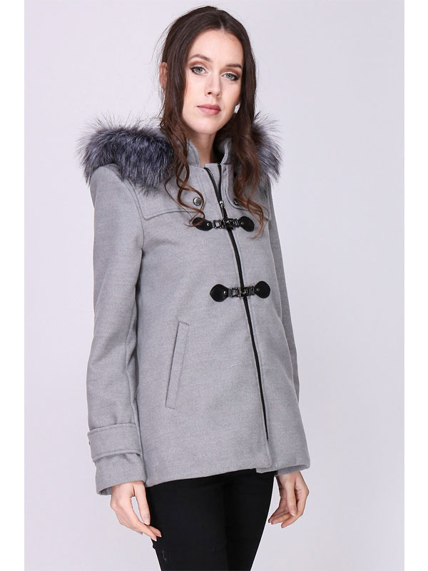 manteau femme gris